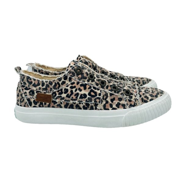 Blowfish Malibu Shoes Womens Size 7 Leopard Print Distressed Sneakers Slip On - Picture 1 of 11